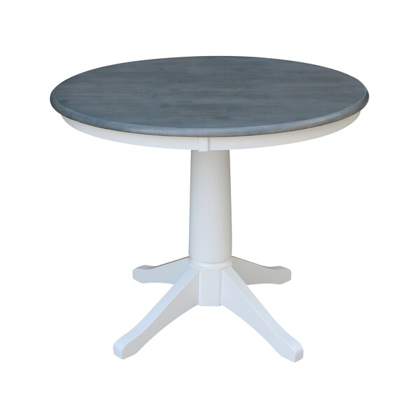 International Concepts Round 36 in Rd Top Ped Table, Dining Ht, White/Heather Gray, 36 W, 36 L, 29.9 in H, Wood K05-36RT-27B - main